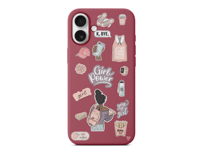 Girl Power Lansman Model İçi Kadife Silikon Telefon Kılıfı – Plus Serisine Özel