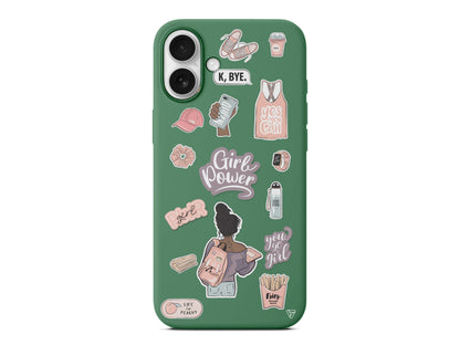 Girl Power Lansman Model İçi Kadife Silikon Telefon Kılıfı