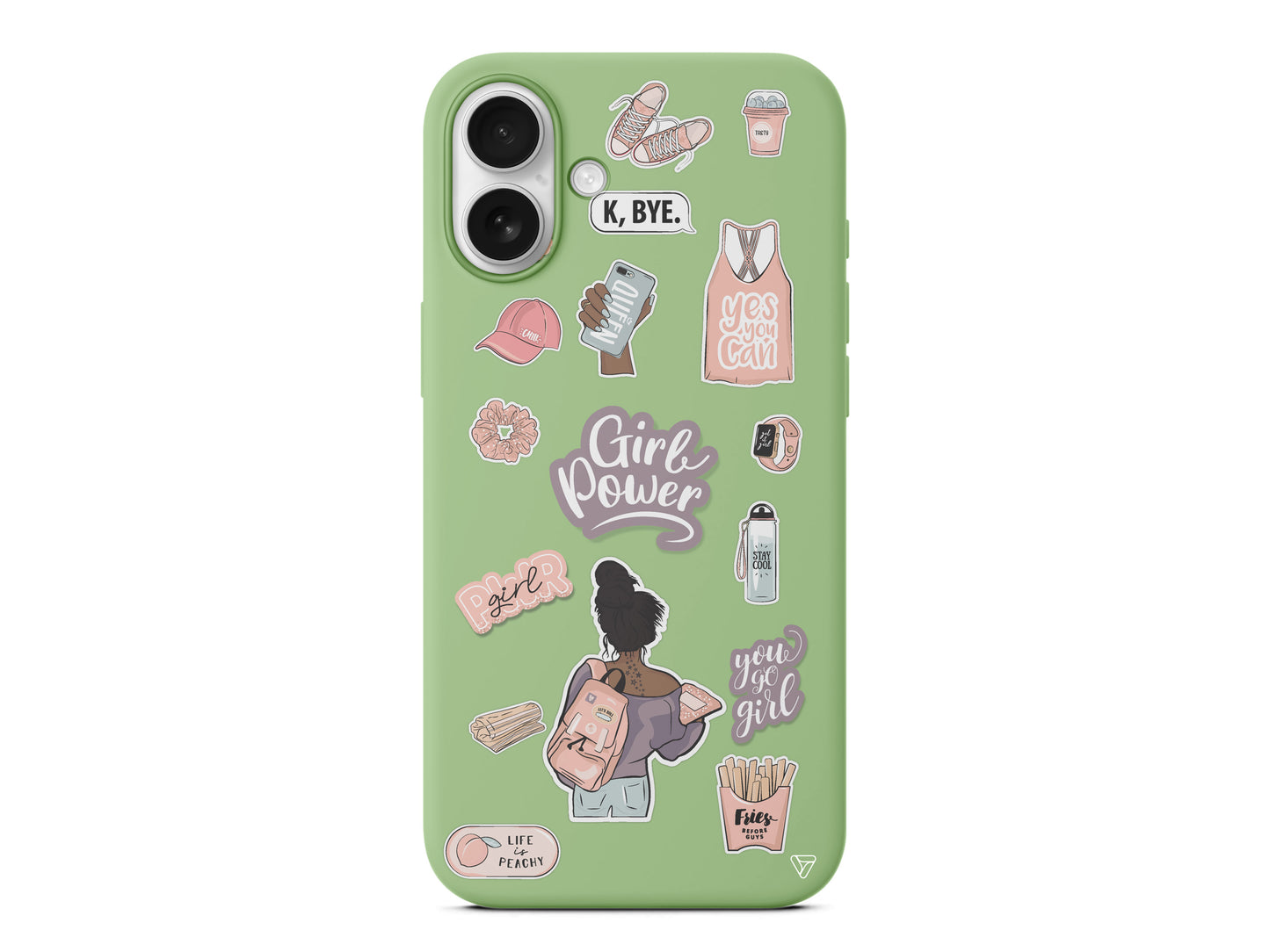 Girl Power Lansman Model İçi Kadife Silikon Telefon Kılıfı – Plus Serisine Özel