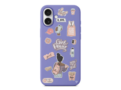 Girl Power Lansman Model İçi Kadife Silikon Telefon Kılıfı