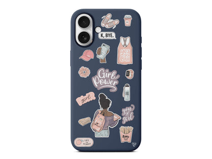 Girl Power Lansman Model İçi Kadife Silikon Telefon Kılıfı