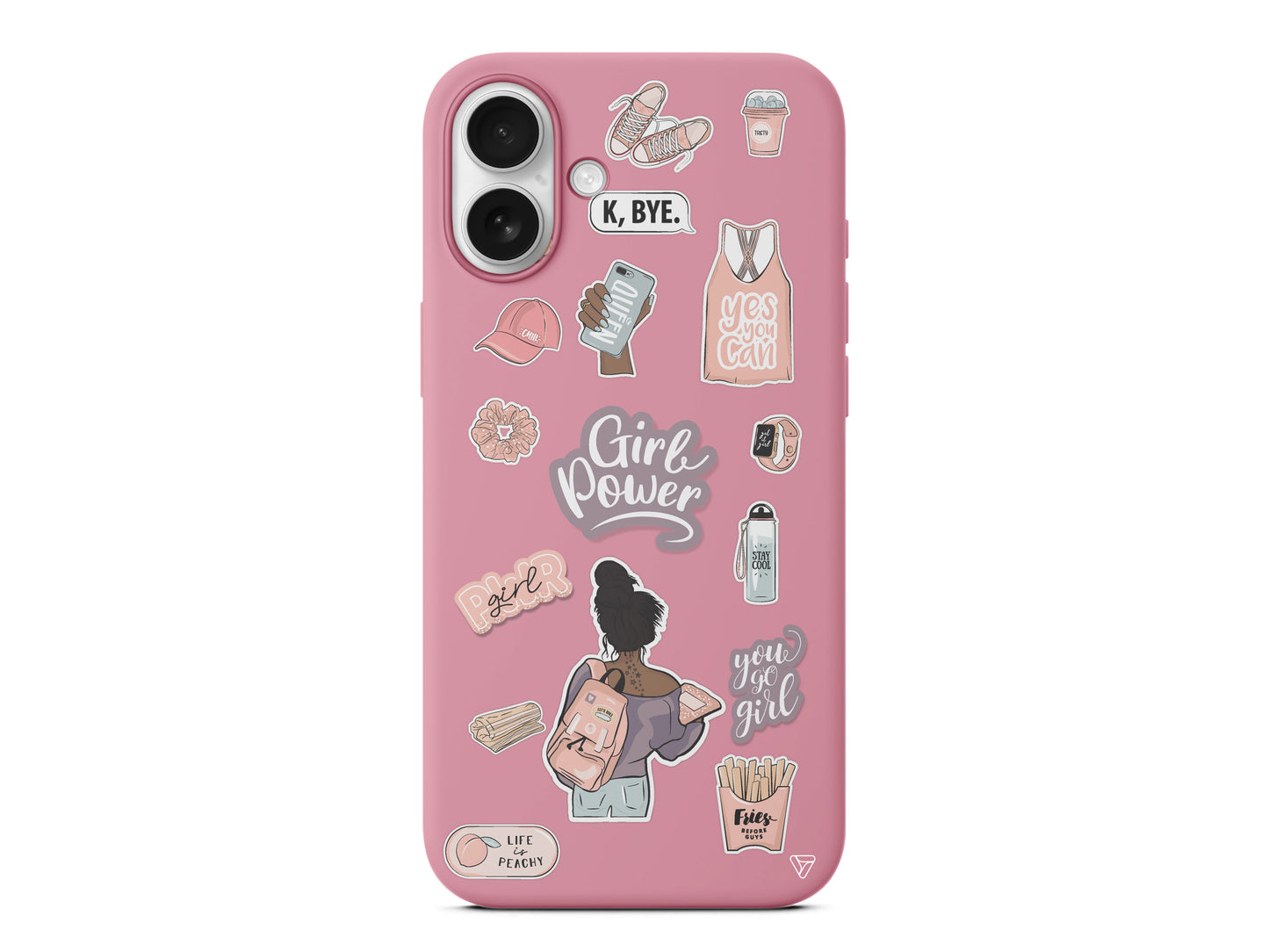 Girl Power Lansman Model İçi Kadife Silikon Telefon Kılıfı – Plus Serisine Özel