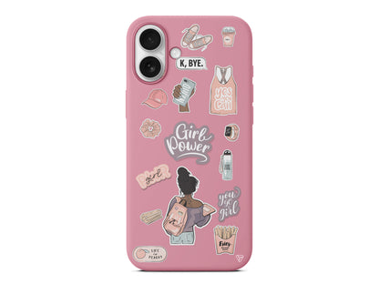 Girl Power Lansman Model İçi Kadife Silikon Telefon Kılıfı