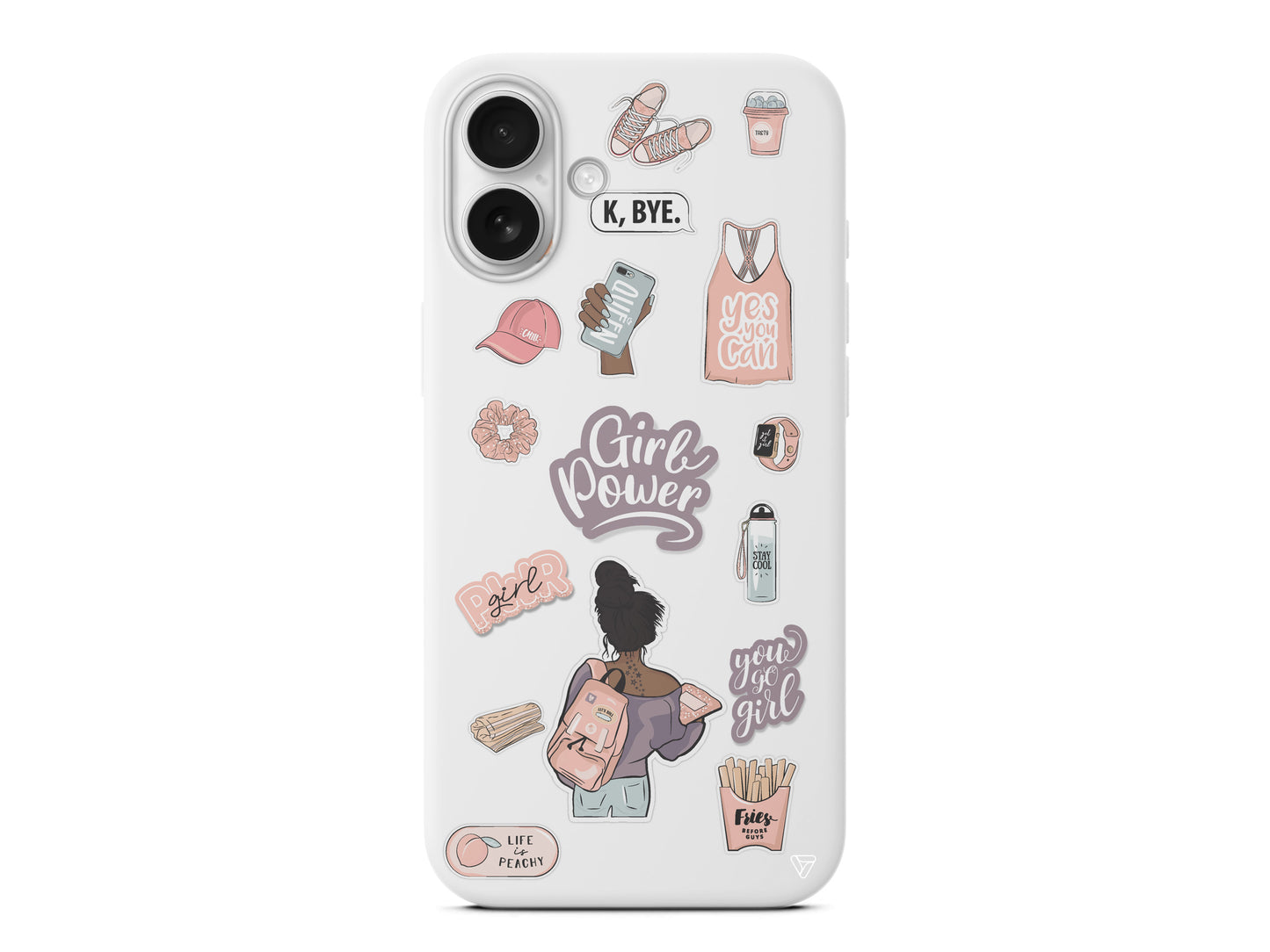 Girl Power Lansman Model İçi Kadife Silikon Telefon Kılıfı – Plus Serisine Özel