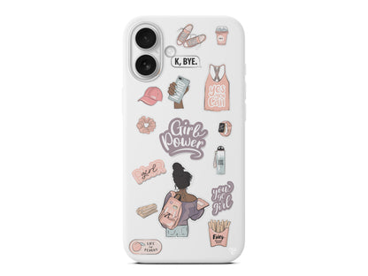 Girl Power Lansman Model İçi Kadife Silikon Telefon Kılıfı – Plus Serisine Özel