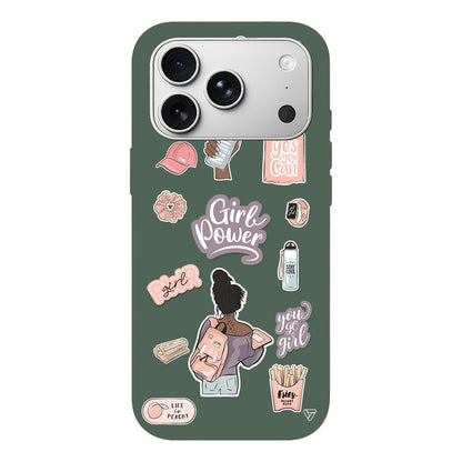 Girl Power Lansman Model İçi Kadife Silikon Telefon Kılıfı