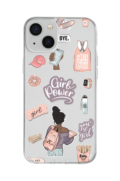 Girl Power Lansman Model İçi Kadife Silikon Telefon Kılıfı – Plus Serisine Özel