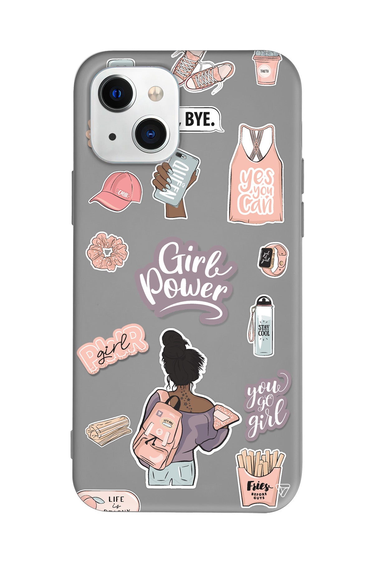 Girl Power Lansman Model İçi Kadife Silikon Telefon Kılıfı