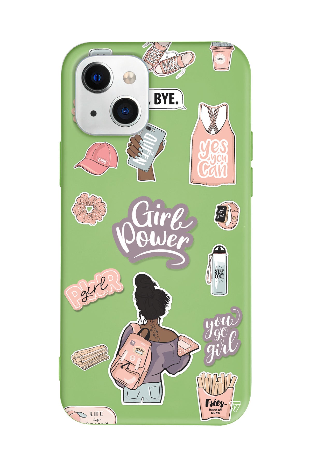 Girl Power Lansman Model İçi Kadife Silikon Telefon Kılıfı