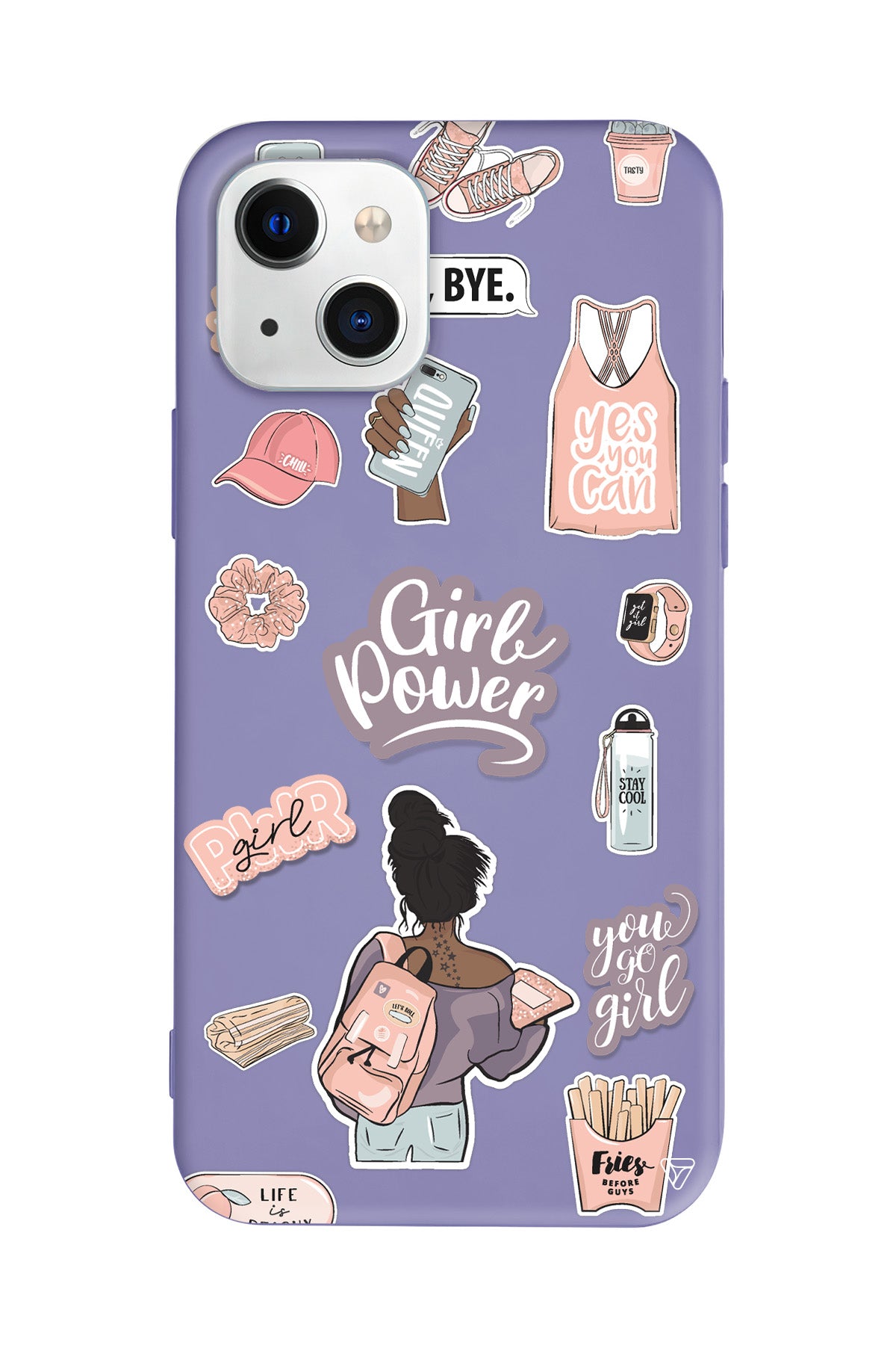 Girl Power Lansman Model İçi Kadife Silikon Telefon Kılıfı – Plus Serisine Özel