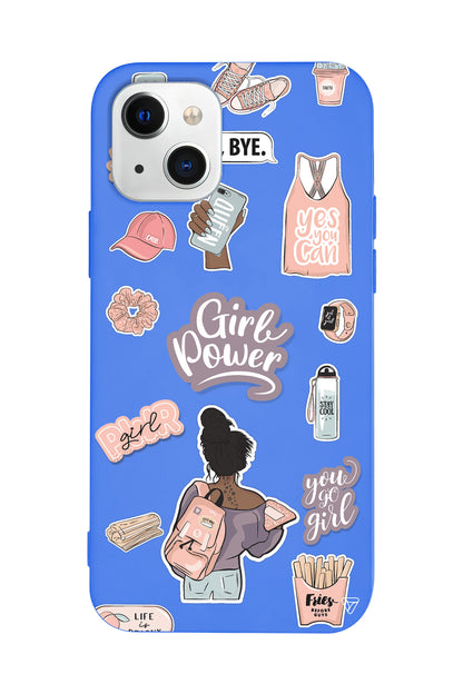 Girl Power Lansman Model İçi Kadife Silikon Telefon Kılıfı – Plus Serisine Özel