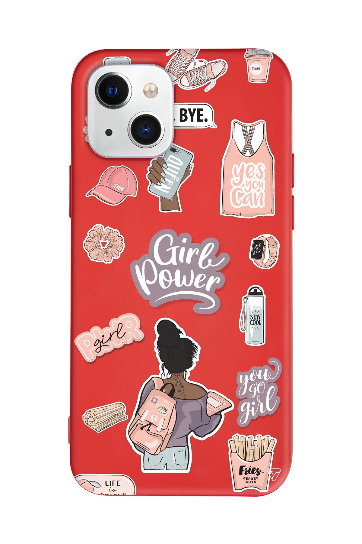 Girl Power Lansman Model İçi Kadife Silikon Telefon Kılıfı – Plus Serisine Özel