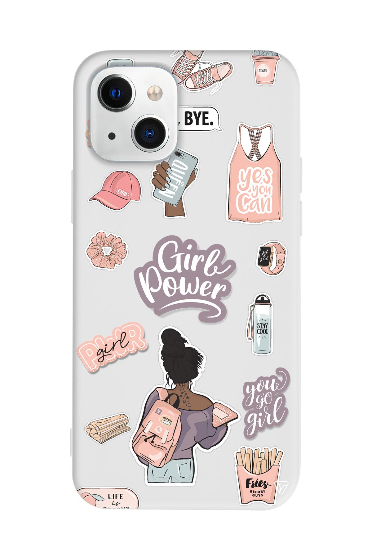 Girl Power Lansman Model İçi Kadife Silikon Telefon Kılıfı