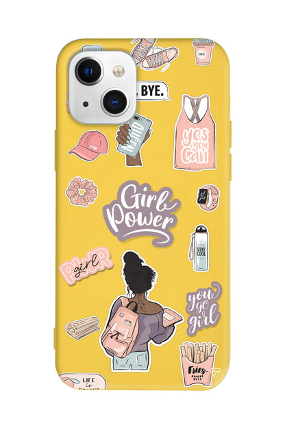 Girl Power Lansman Model İçi Kadife Silikon Telefon Kılıfı