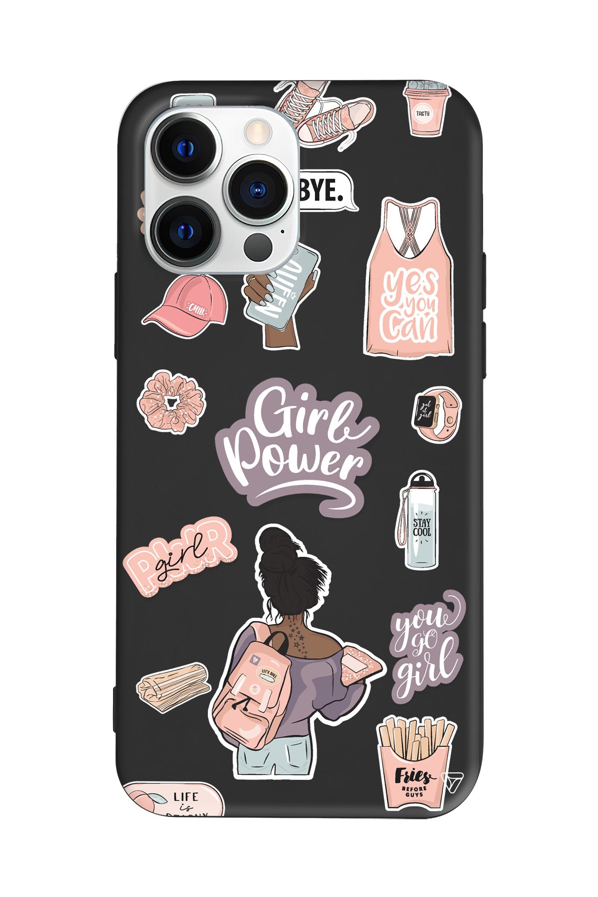 Girl Power Lansman Model İçi Kadife Silikon Telefon Kılıfı