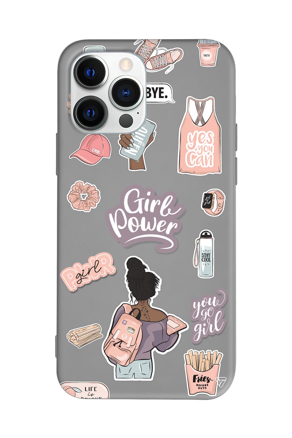 Girl Power Lansman Model İçi Kadife Silikon Telefon Kılıfı