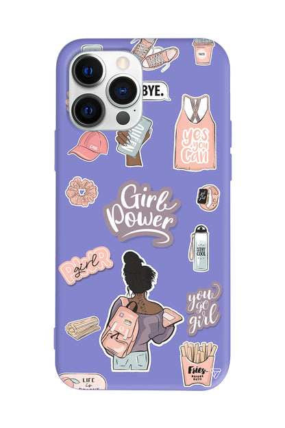 Girl Power Lansman Model İçi Kadife Silikon Telefon Kılıfı