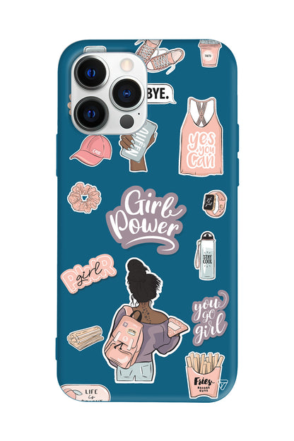 Girl Power Lansman Model İçi Kadife Silikon Telefon Kılıfı