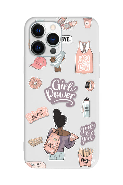 Girl Power Lansman Model İçi Kadife Silikon Telefon Kılıfı