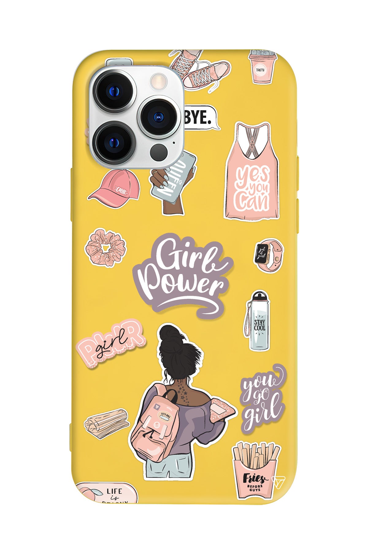 Girl Power Lansman Model İçi Kadife Silikon Telefon Kılıfı