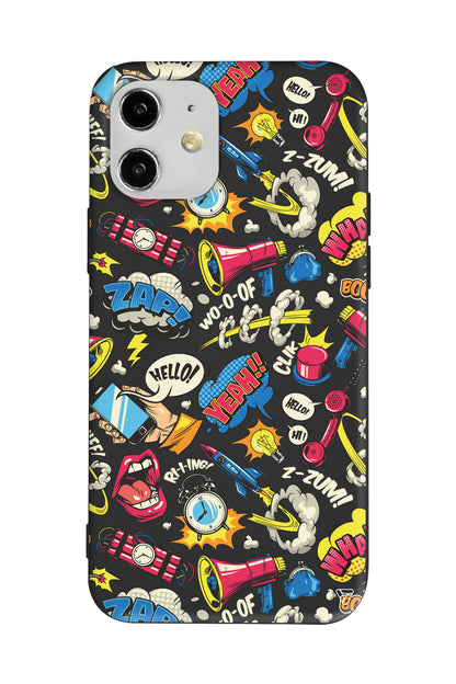 Cizgi Roman Lansman Model İçi Kadife Silikon Telefon Kılıfı