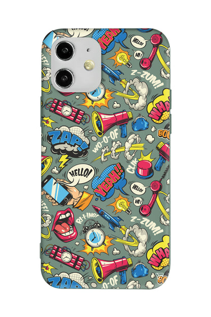 Cizgi Roman Lansman Model İçi Kadife Silikon Telefon Kılıfı