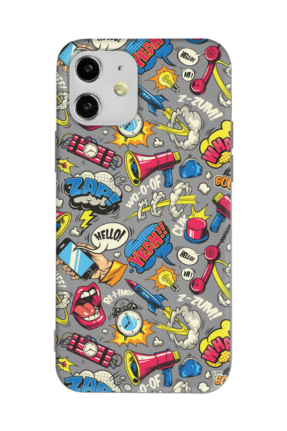 Cizgi Roman Lansman Model İçi Kadife Silikon Telefon Kılıfı