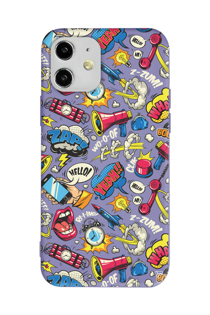 Cizgi Roman Lansman Model İçi Kadife Silikon Telefon Kılıfı