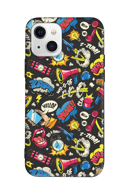 Cizgi Roman Lansman Model İçi Kadife Silikon Telefon Kılıfı