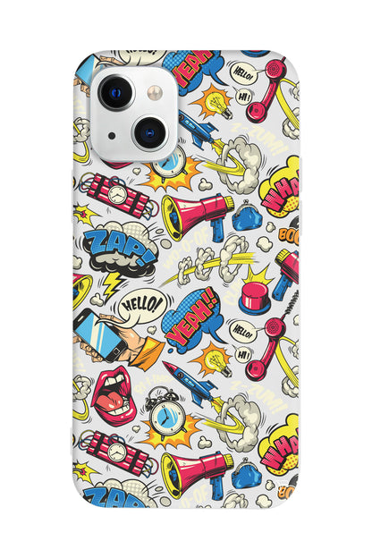 Cizgi Roman Lansman Model İçi Kadife Silikon Telefon Kılıfı