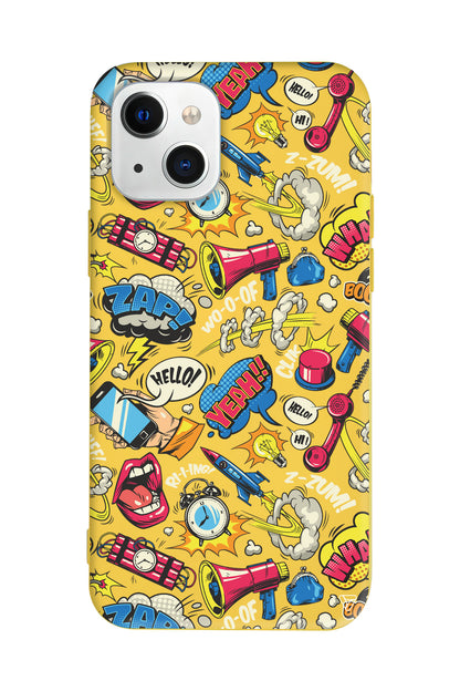 Cizgi Roman Lansman Model İçi Kadife Silikon Telefon Kılıfı