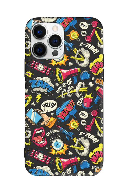 Cizgi Roman Lansman Model İçi Kadife Silikon Telefon Kılıfı