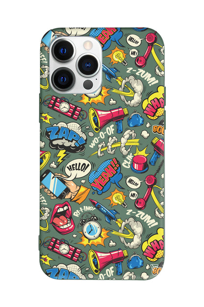 Cizgi Roman Lansman Model İçi Kadife Silikon Telefon Kılıfı