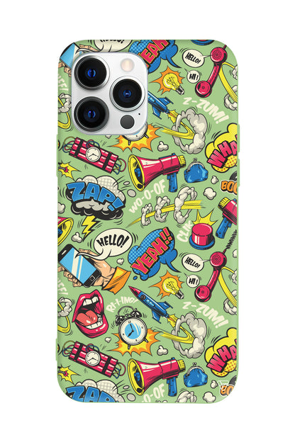 Cizgi Roman Lansman Model İçi Kadife Silikon Telefon Kılıfı