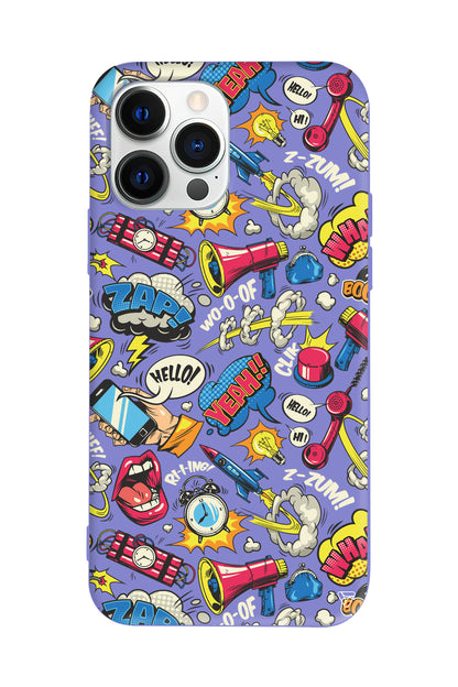 Cizgi Roman Lansman Model İçi Kadife Silikon Telefon Kılıfı