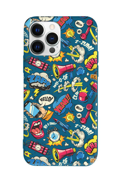 Cizgi Roman Lansman Model İçi Kadife Silikon Telefon Kılıfı