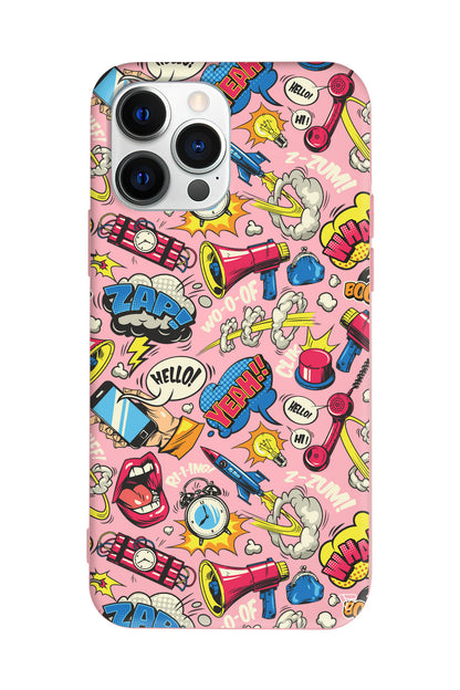 Cizgi Roman Lansman Model İçi Kadife Silikon Telefon Kılıfı