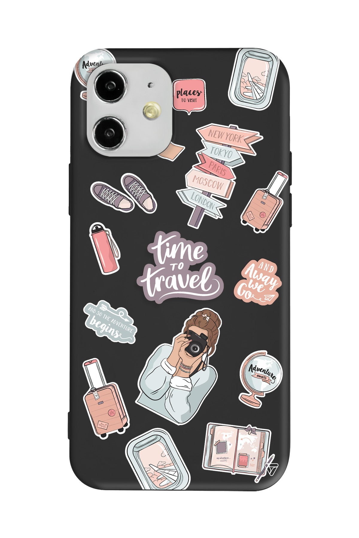 Time Travel Lansman Model İçi Kadife Silikon Telefon Kılıfı