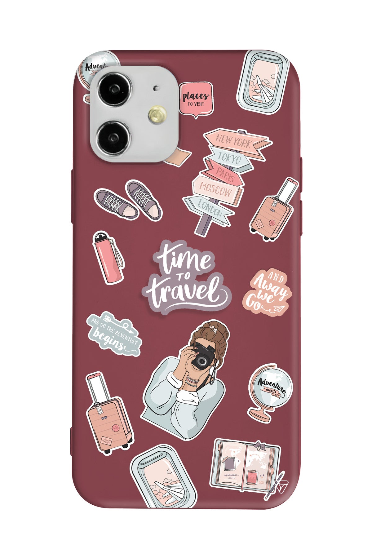 Time Travel Lansman Model İçi Kadife Silikon Telefon Kılıfı