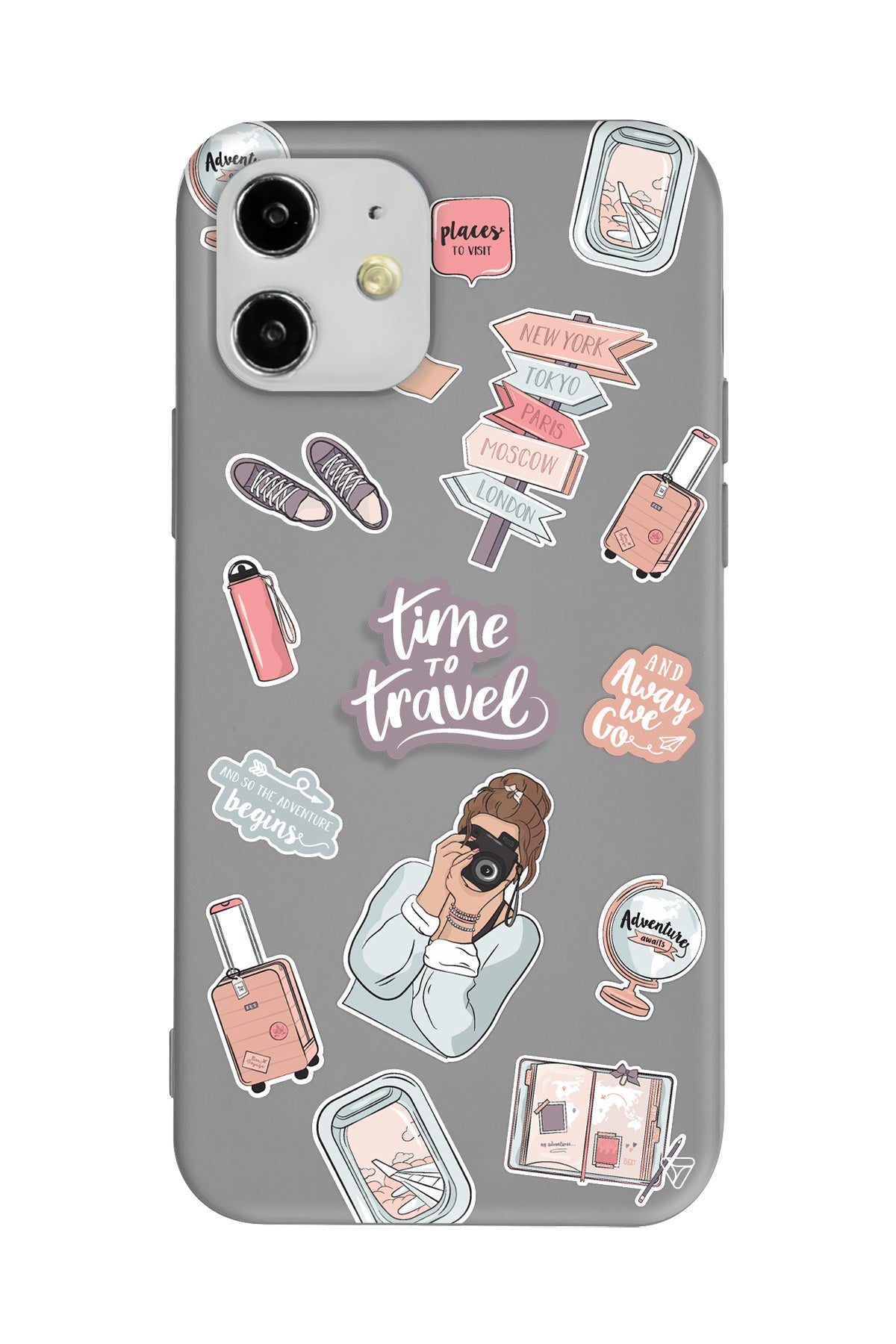 Time Travel Lansman Model İçi Kadife Silikon Telefon Kılıfı