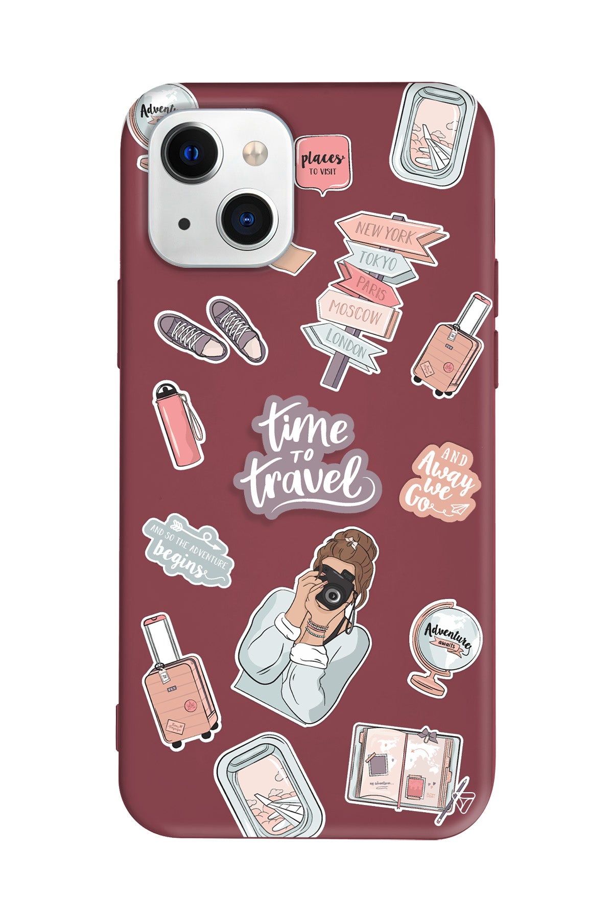 Time Travel Lansman Model İçi Kadife Silikon Telefon Kılıfı