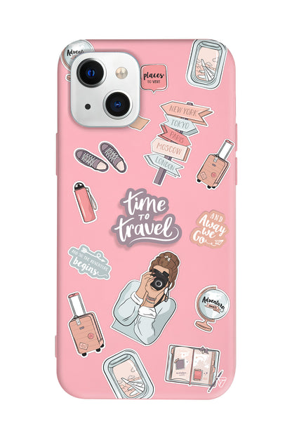 Time Travel Lansman Model İçi Kadife Silikon Telefon Kılıfı