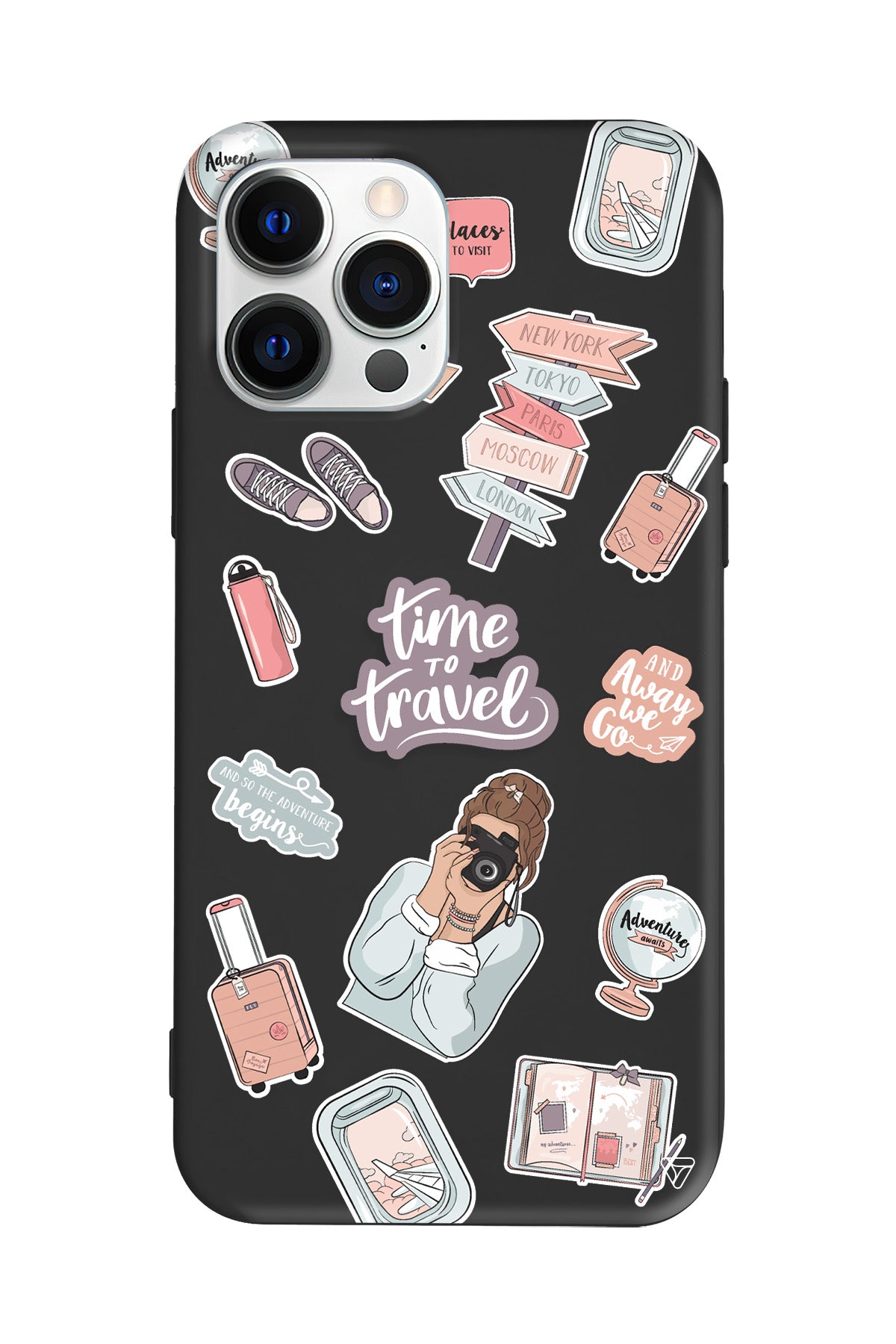 Time Travel Lansman Model İçi Kadife Silikon Telefon Kılıfı