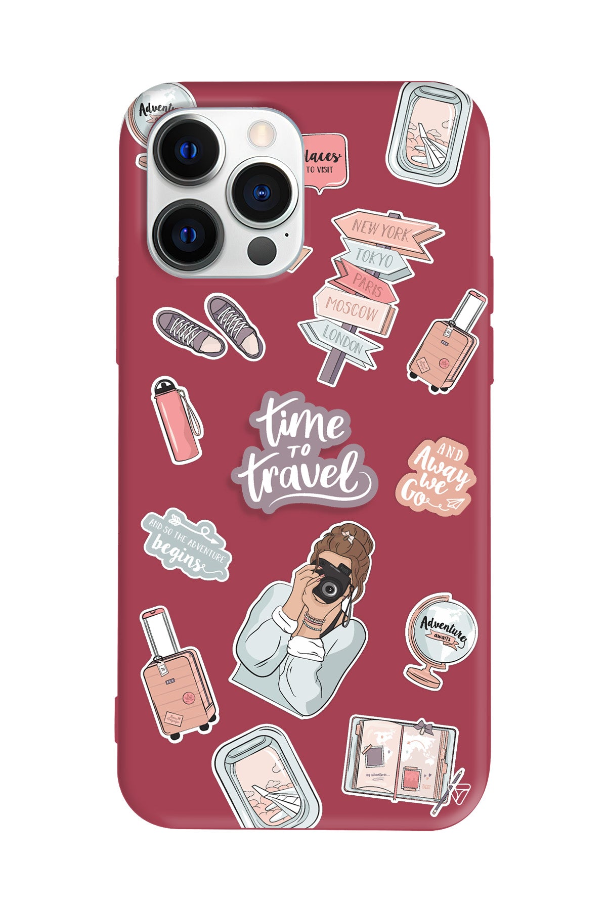 Time Travel Lansman Model İçi Kadife Silikon Telefon Kılıfı