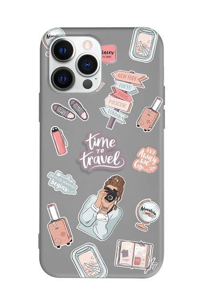 Time Travel Lansman Model İçi Kadife Silikon Telefon Kılıfı