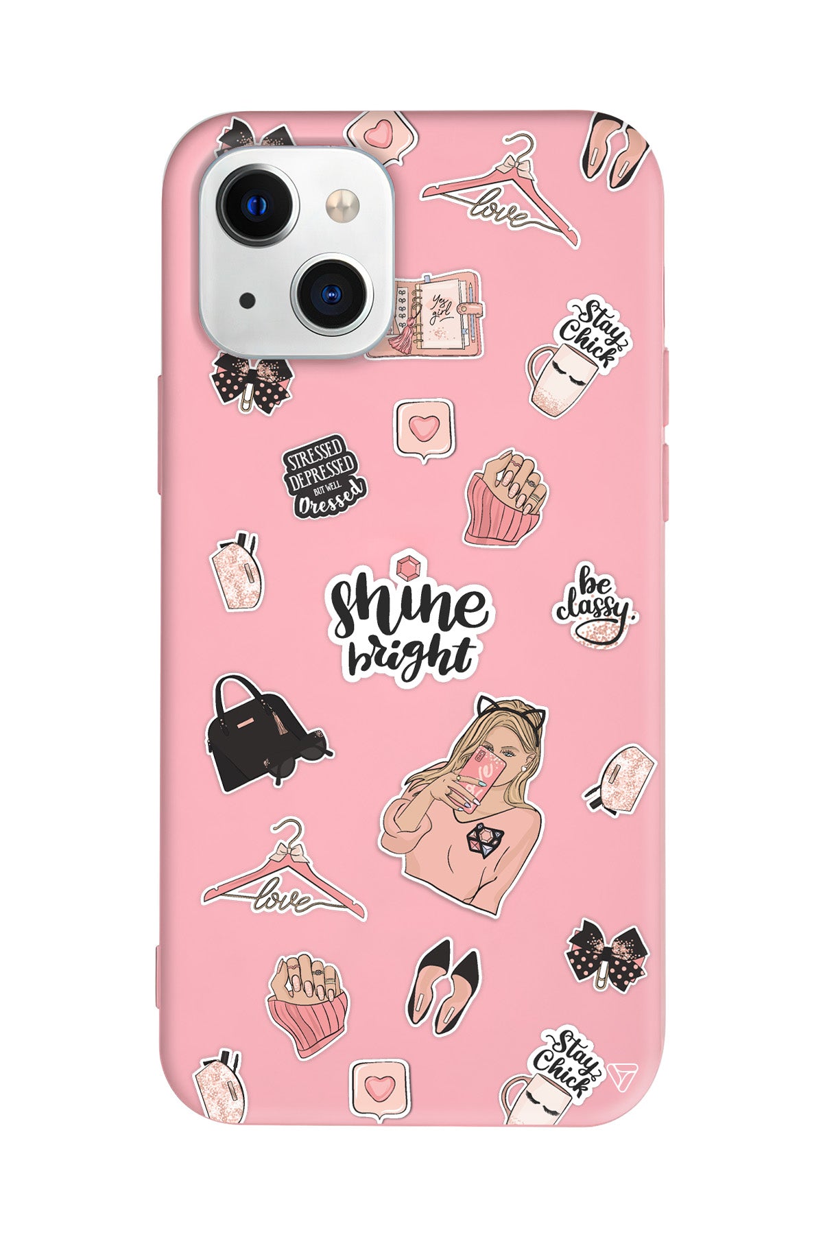 Shine Bright Lansman Model İçi Kadife Silikon Telefon Kılıfı