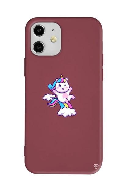 Colorful Unicorn Lansman Model İçi Kadife Silikon Telefon Kılıfı