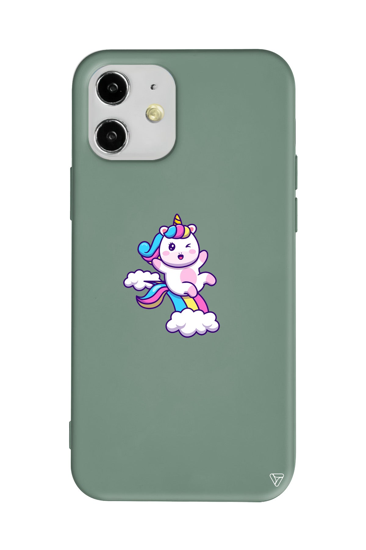 Colorful Unicorn Lansman Model İçi Kadife Silikon Telefon Kılıfı