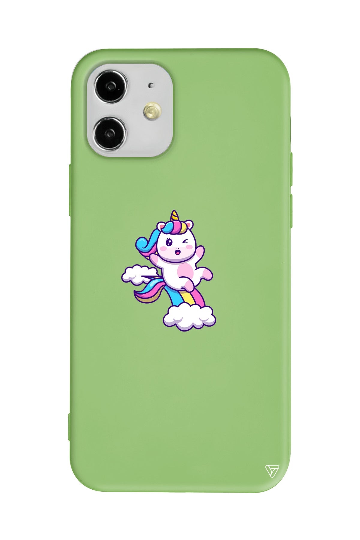 Colorful Unicorn Lansman Model İçi Kadife Silikon Telefon Kılıfı