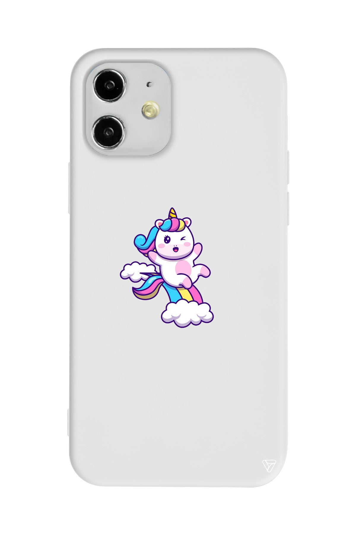 Colorful Unicorn Lansman Model İçi Kadife Silikon Telefon Kılıfı